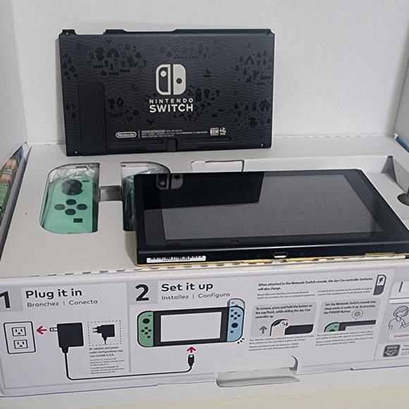 Nintendo switch gold back plate animal crossing edition + 256gb ssdcard - Picture 4 of 4